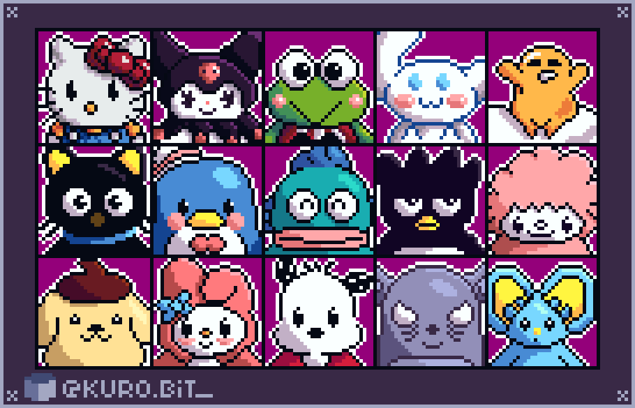 Arte dos personagens de Sanrio